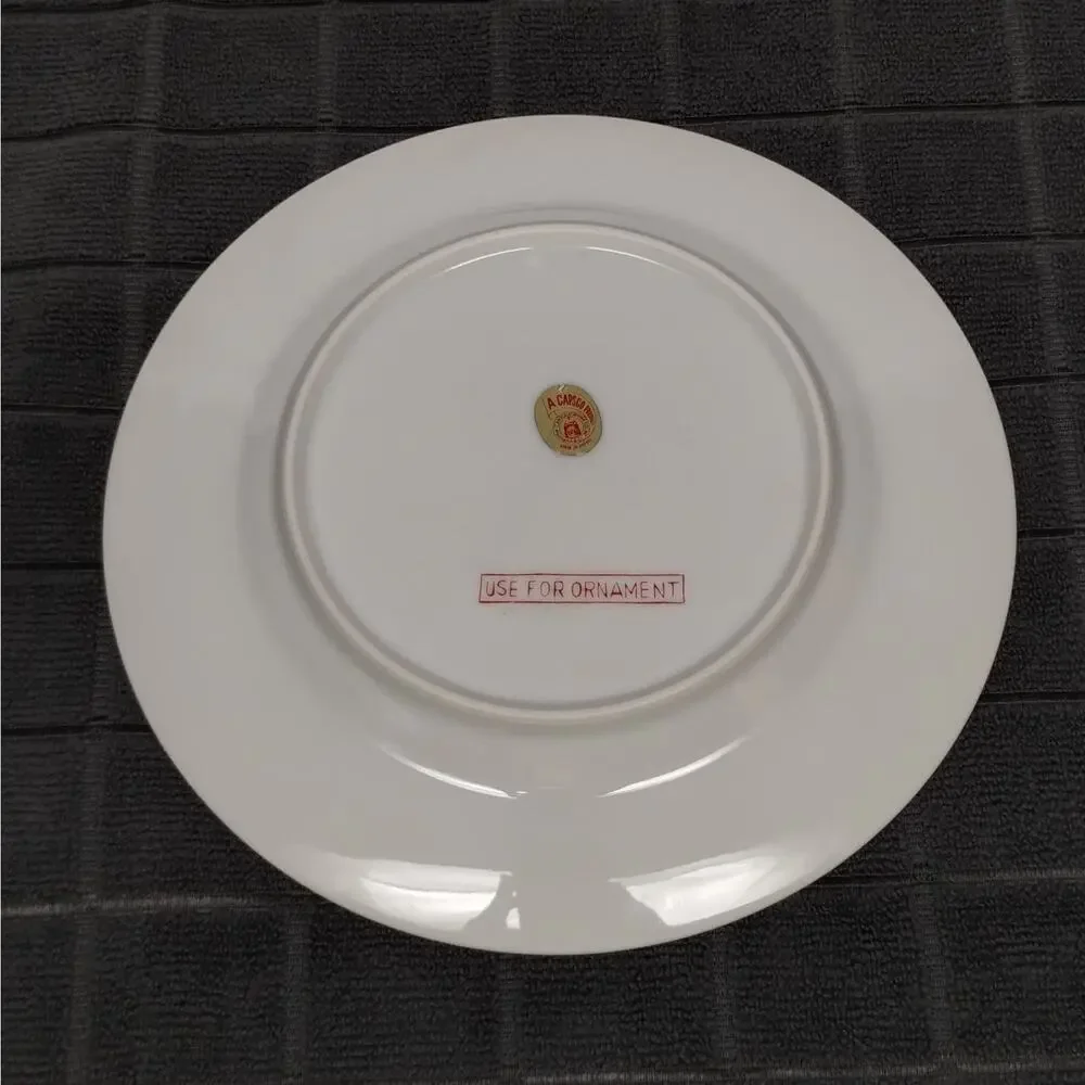 Vintage US Capitol Washington DC Souvenir Plate Multi View Landmarks Japan Gold
